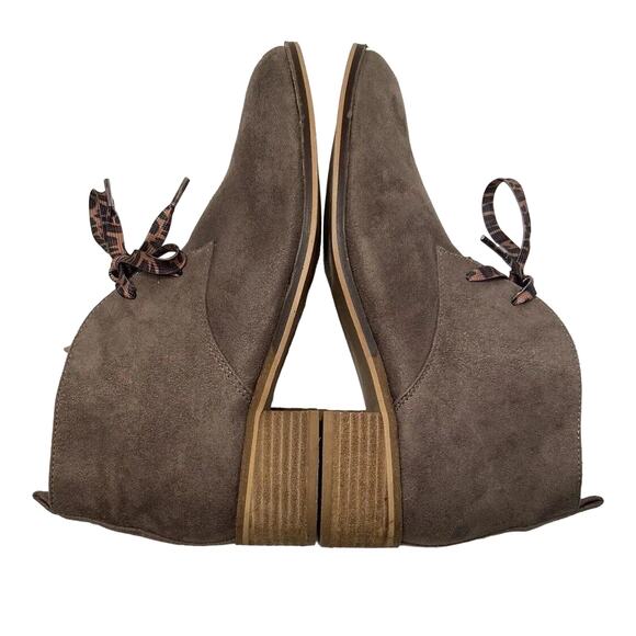 Hey Girl Corky’s Totes Ankle Booties Women’s 10 Taupe Faux Suede Leopard Lace Up - Picture 10 of 14